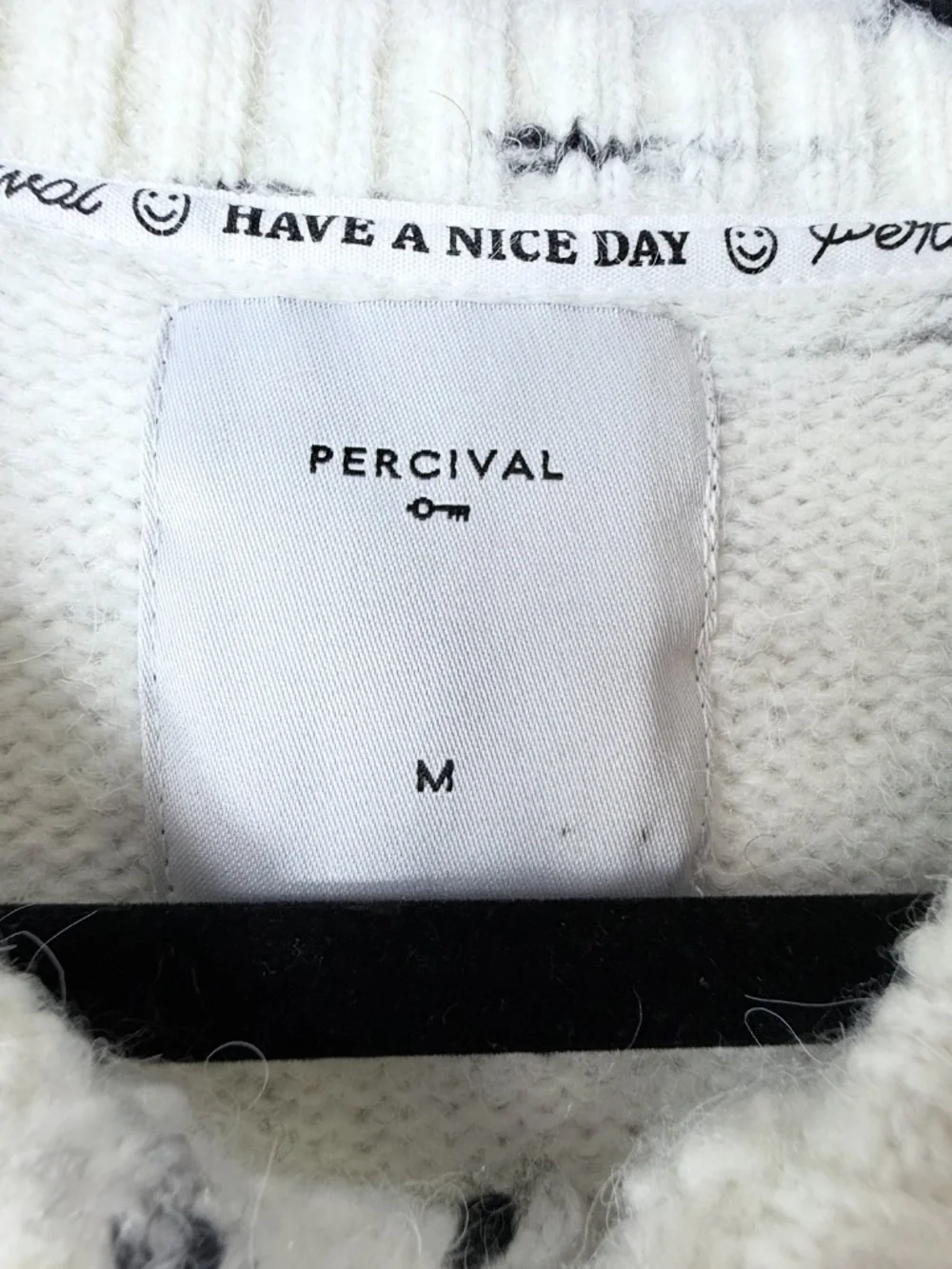 Percival Knitwear Collared Cream Men's Cardigan Size Medium (Y)